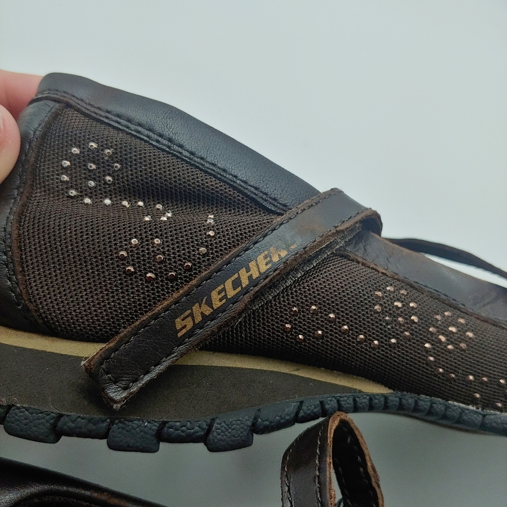Skechers | Brown Bling Leather Bejewl Sneaker 7.5 - Picture 6 of 13